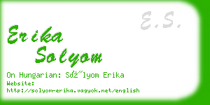 erika solyom business card